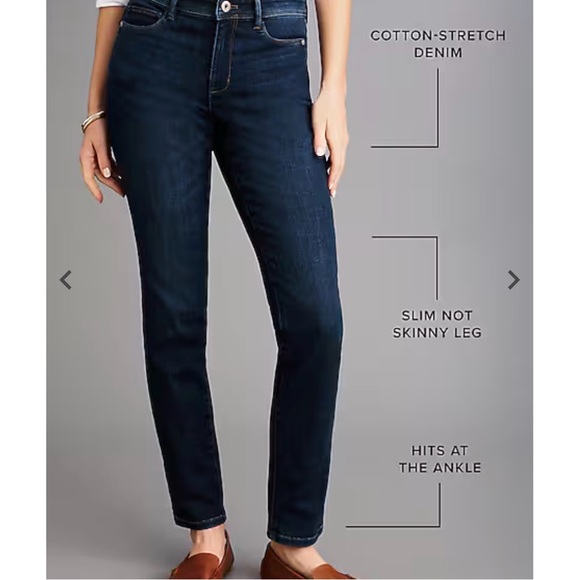 J. Jill Denim Dark Blue Authentic Fit Slim Ankle, 10 Tall - Picture 4 of 11